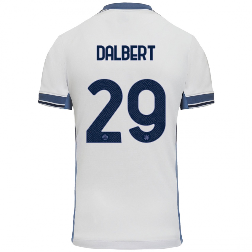 Niño Camiseta Dalbert #29 Blanco Gris 2ª Equipación 2024/25 La Camisa Chile