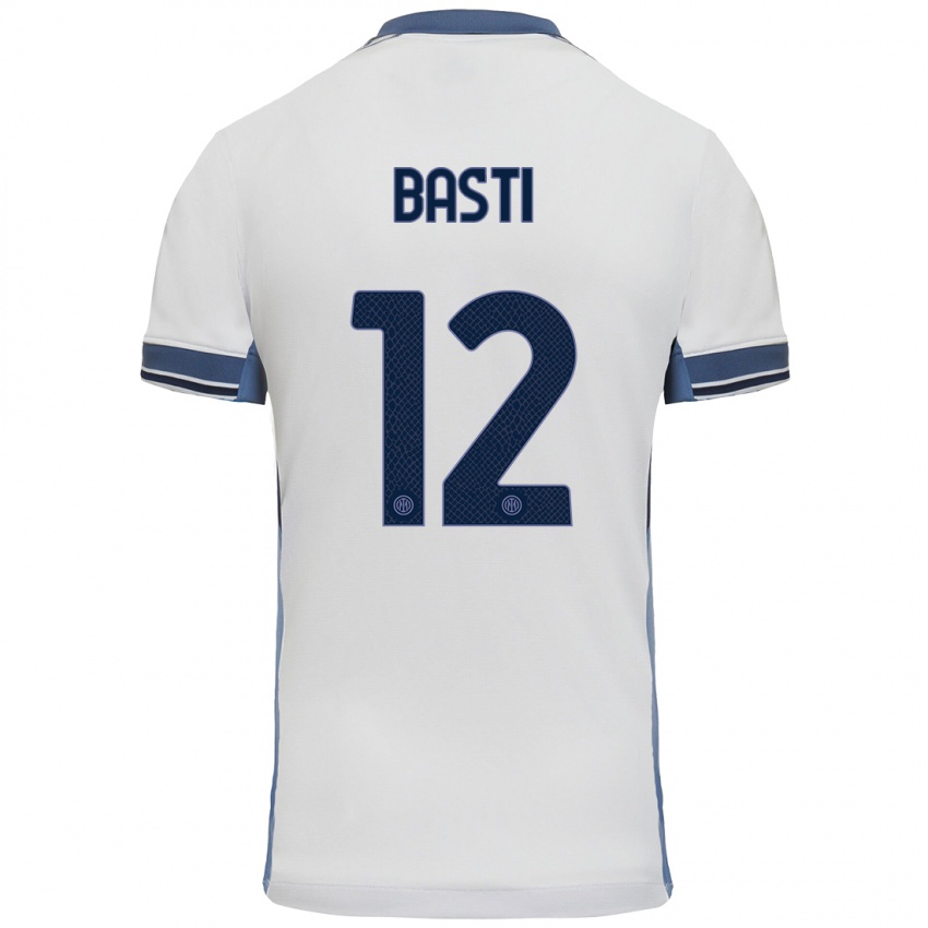 Niño Camiseta Matteo Basti #12 Blanco Gris 2ª Equipación 2024/25 La Camisa Chile