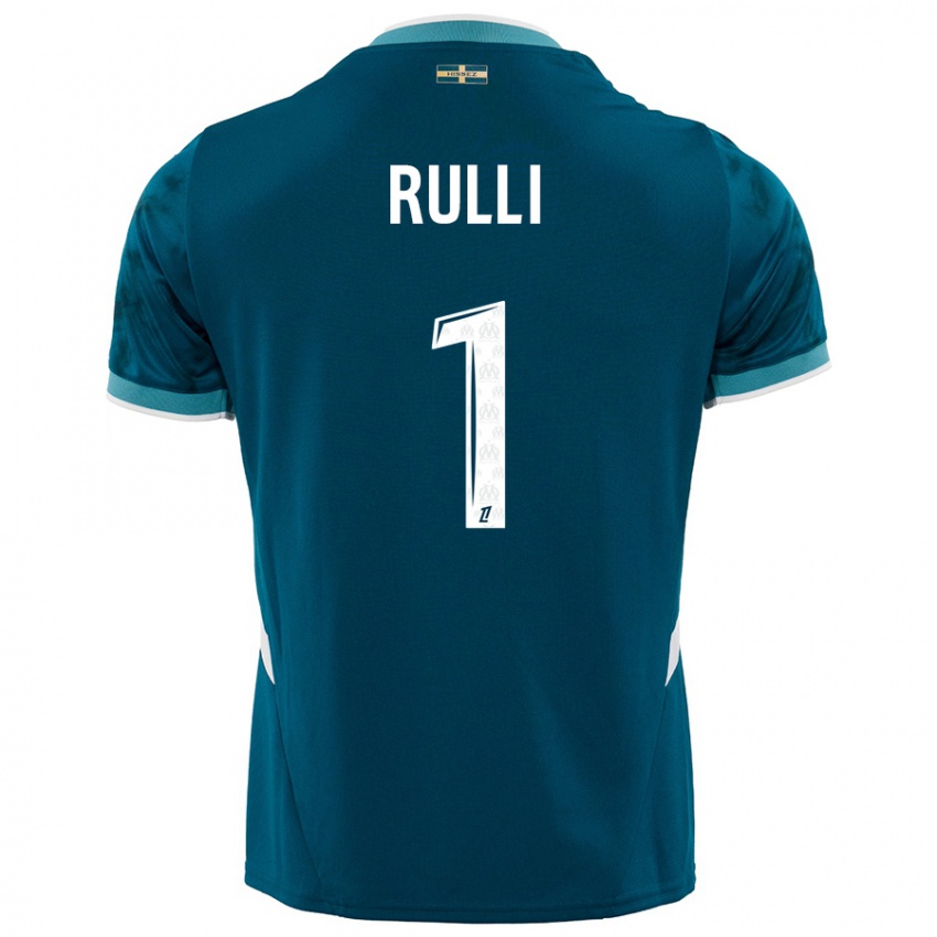 Niño Camiseta Gerónimo Rulli #1 Azul Turquesa 2ª Equipación 2024/25 La Camisa Chile