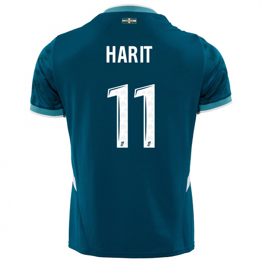 Niño Camiseta Amine Harit #11 Azul Turquesa 2ª Equipación 2024/25 La Camisa Chile