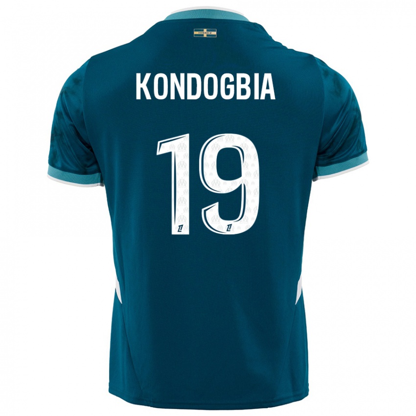 Niño Camiseta Geoffrey Kondogbia #19 Azul Turquesa 2ª Equipación 2024/25 La Camisa Chile