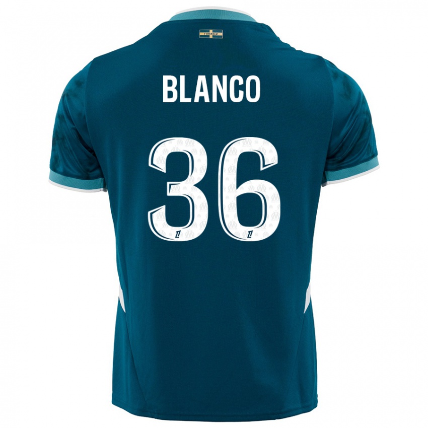 Niño Camiseta Ruben Blanco #36 Azul Turquesa 2ª Equipación 2024/25 La Camisa Chile