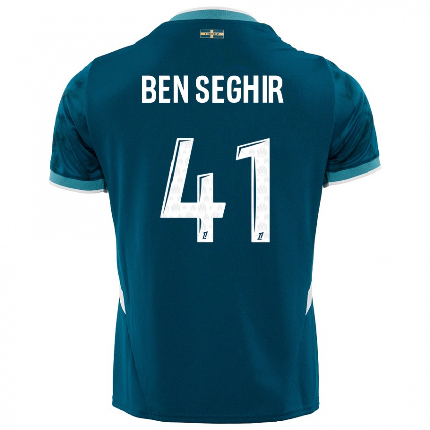 Niño Camiseta Salim Ben Seghir #41 Azul Turquesa 2ª Equipación 2024/25 La Camisa Chile