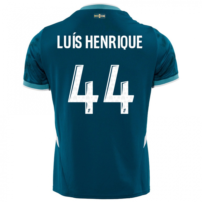 Niño Camiseta Luis Henrique #44 Azul Turquesa 2ª Equipación 2024/25 La Camisa Chile