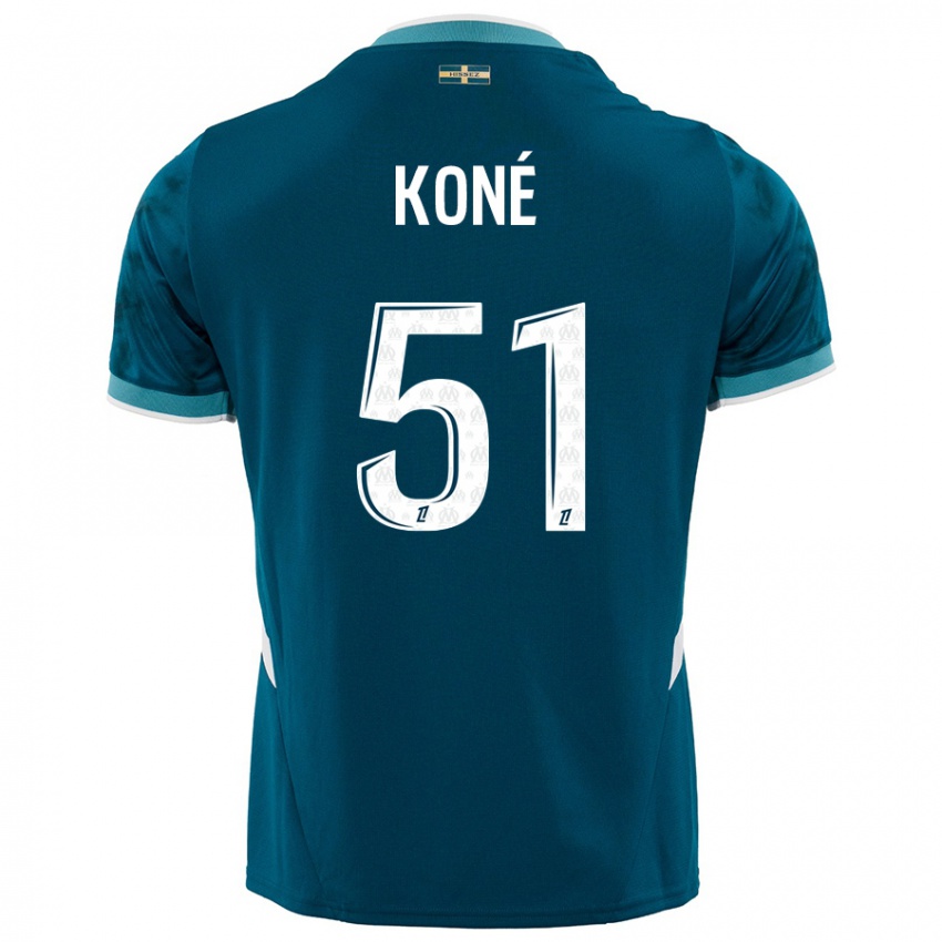 Niño Camiseta Ismaël Koné #51 Azul Turquesa 2ª Equipación 2024/25 La Camisa Chile