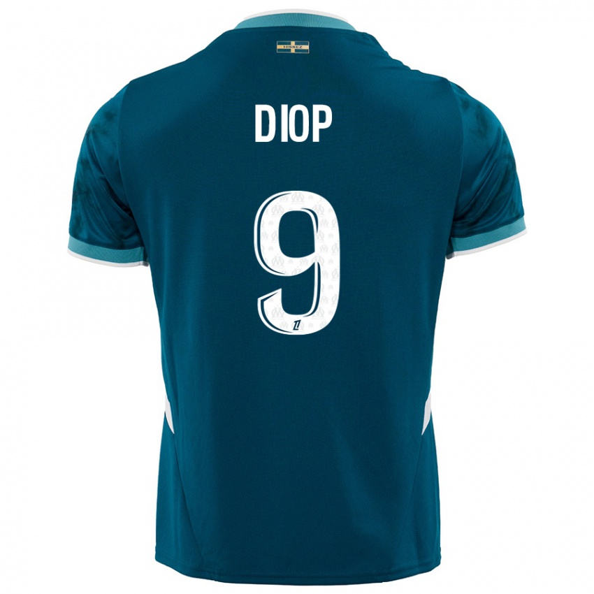 Niño Camiseta Mama Diop #9 Azul Turquesa 2ª Equipación 2024/25 La Camisa Chile