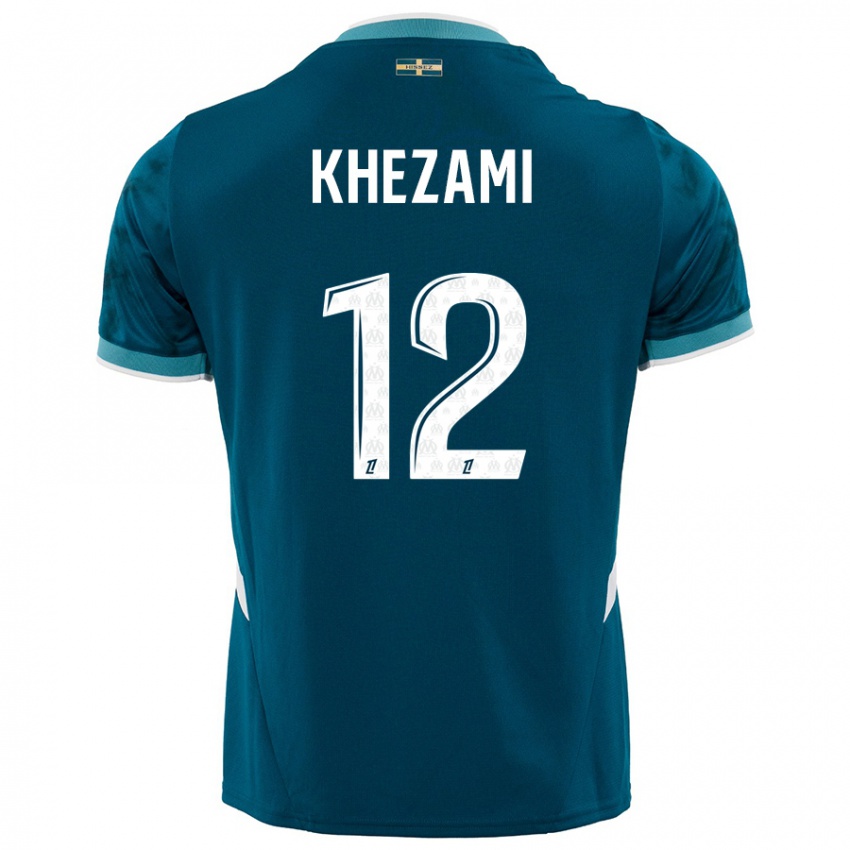 Niño Camiseta Roselène Khezami #12 Azul Turquesa 2ª Equipación 2024/25 La Camisa Chile