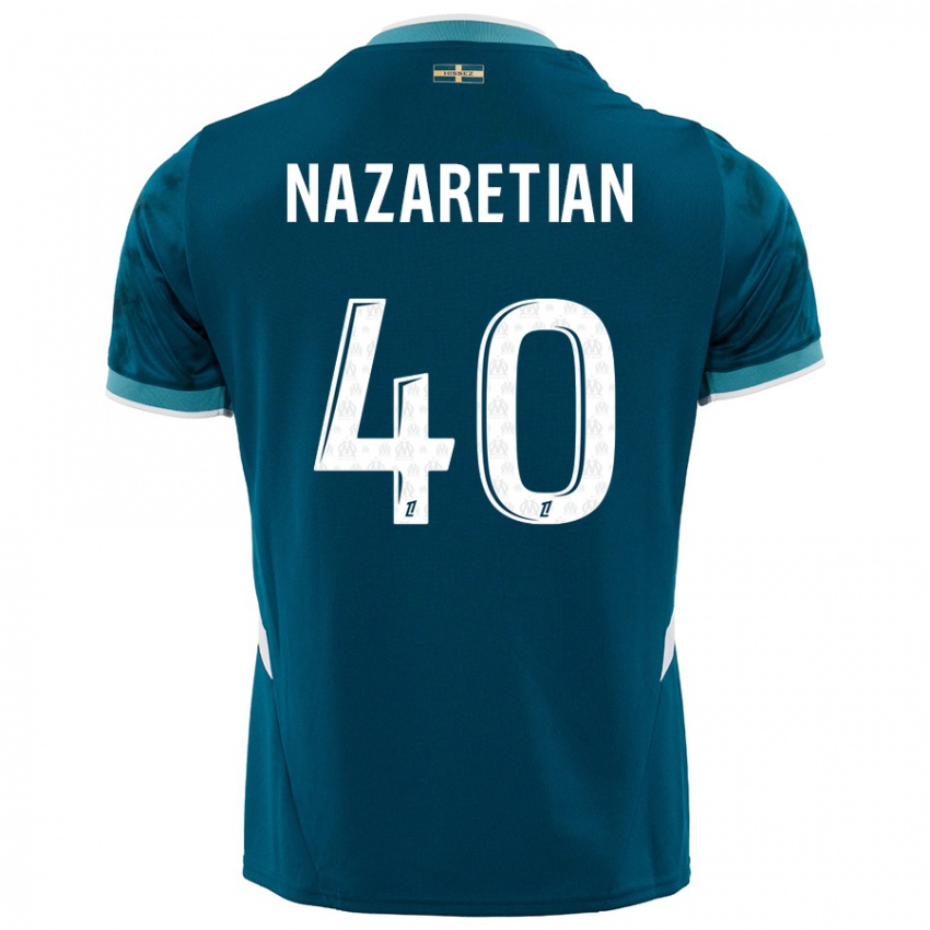 Niño Camiseta Manuel Nazaretian #40 Azul Turquesa 2ª Equipación 2024/25 La Camisa Chile