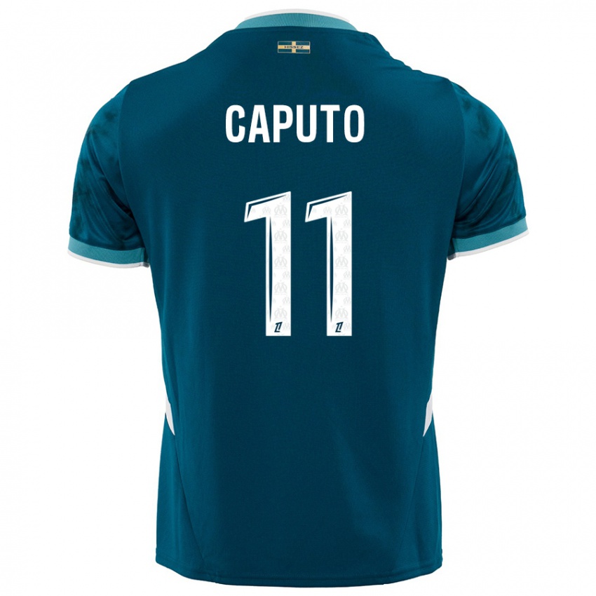 Niño Camiseta Cindy Caputo #11 Azul Turquesa 2ª Equipación 2024/25 La Camisa Chile