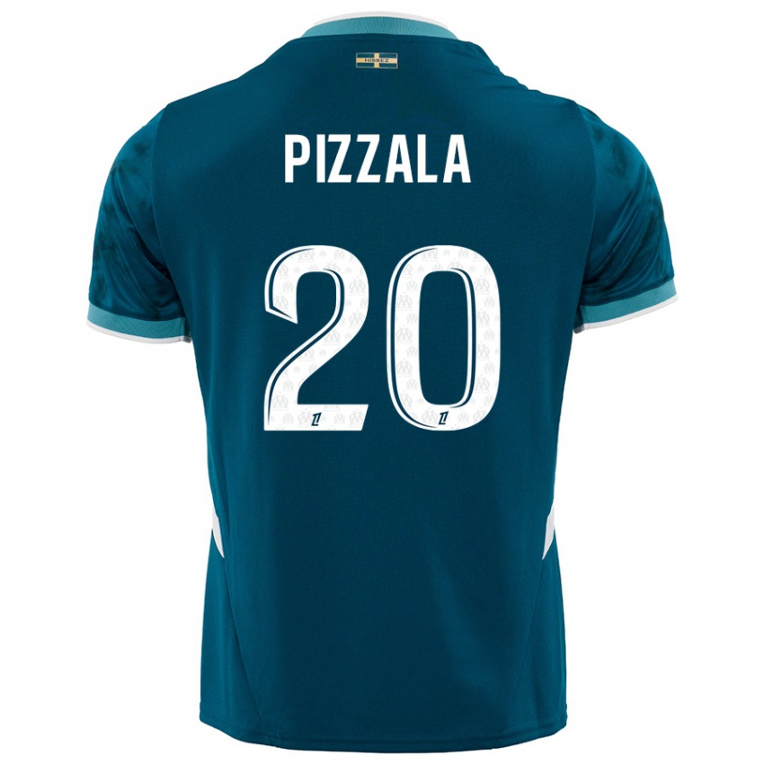 Niño Camiseta Caroline Pizzala #20 Azul Turquesa 2ª Equipación 2024/25 La Camisa Chile