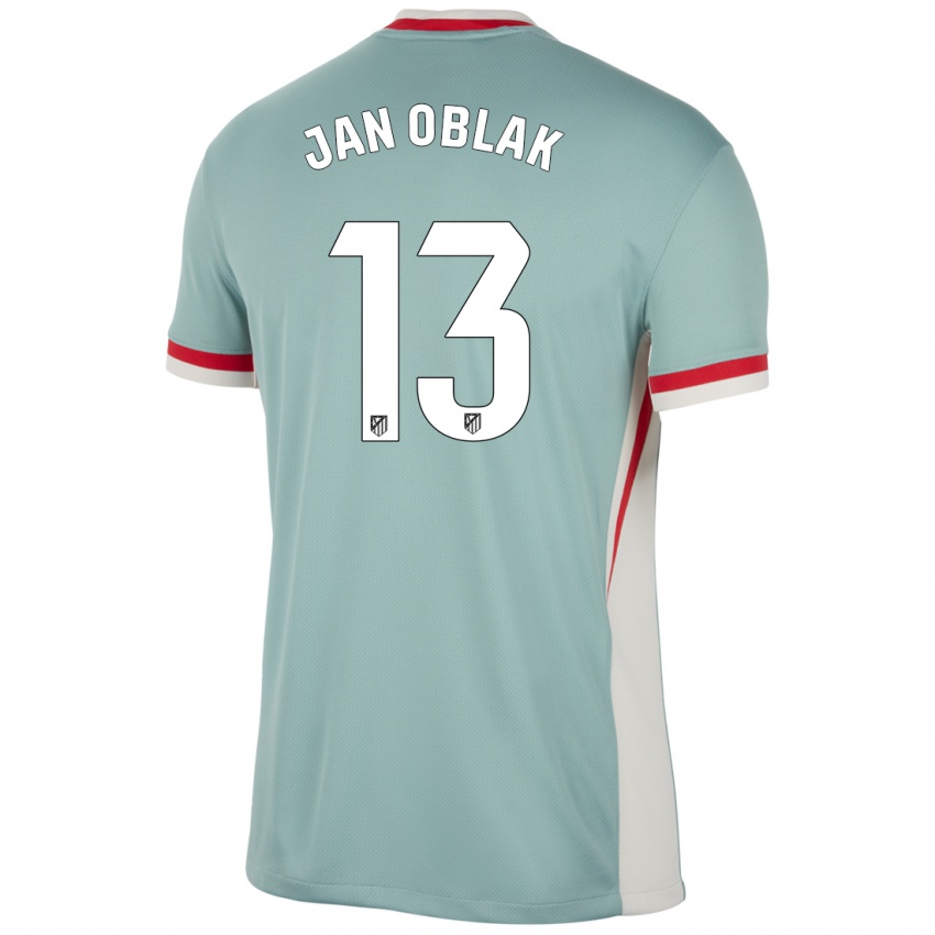 Niño Camiseta Jan Oblak #13 Beige Claro Azul 2ª Equipación 2024/25 La Camisa Chile