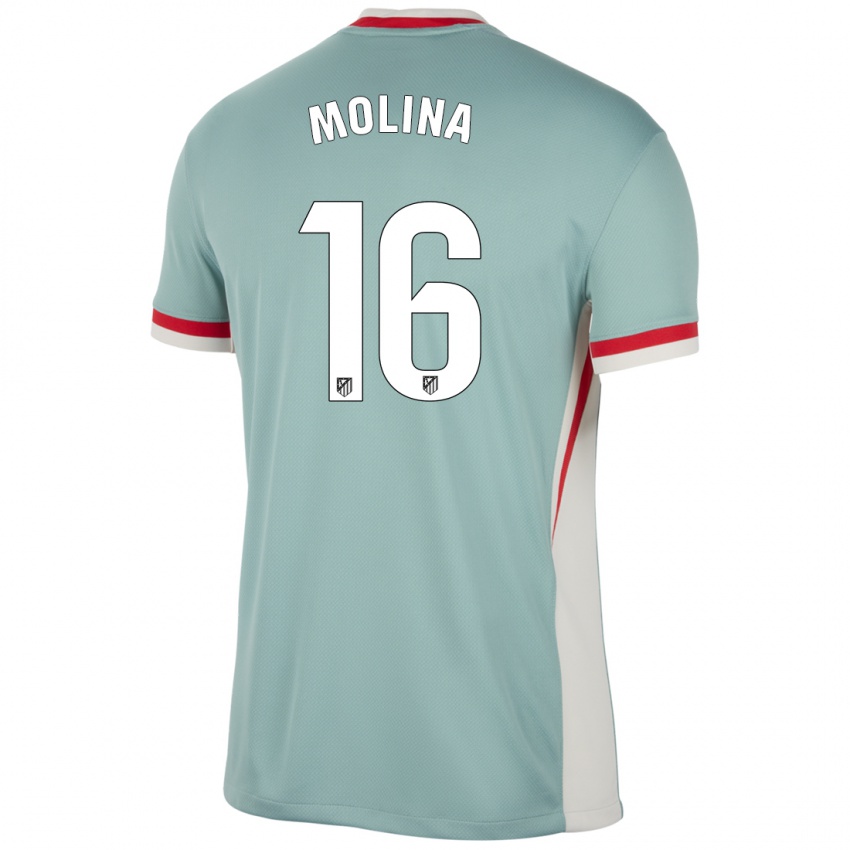 Niño Camiseta Nahuel Molina #16 Beige Claro Azul 2ª Equipación 2024/25 La Camisa Chile