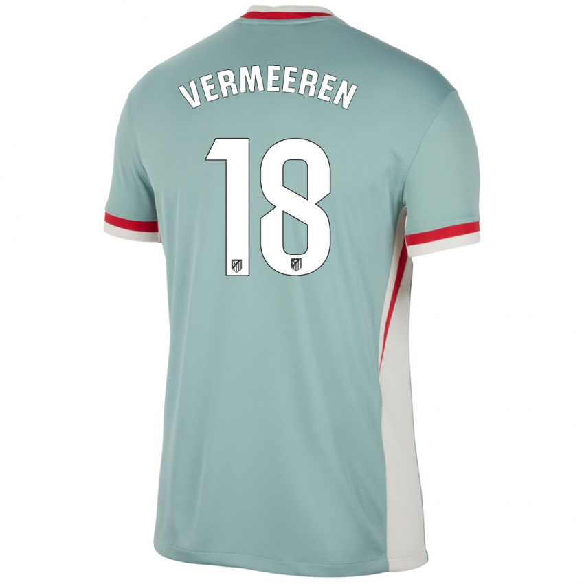 Niño Camiseta Arthur Vermeeren #18 Beige Claro Azul 2ª Equipación 2024/25 La Camisa Chile