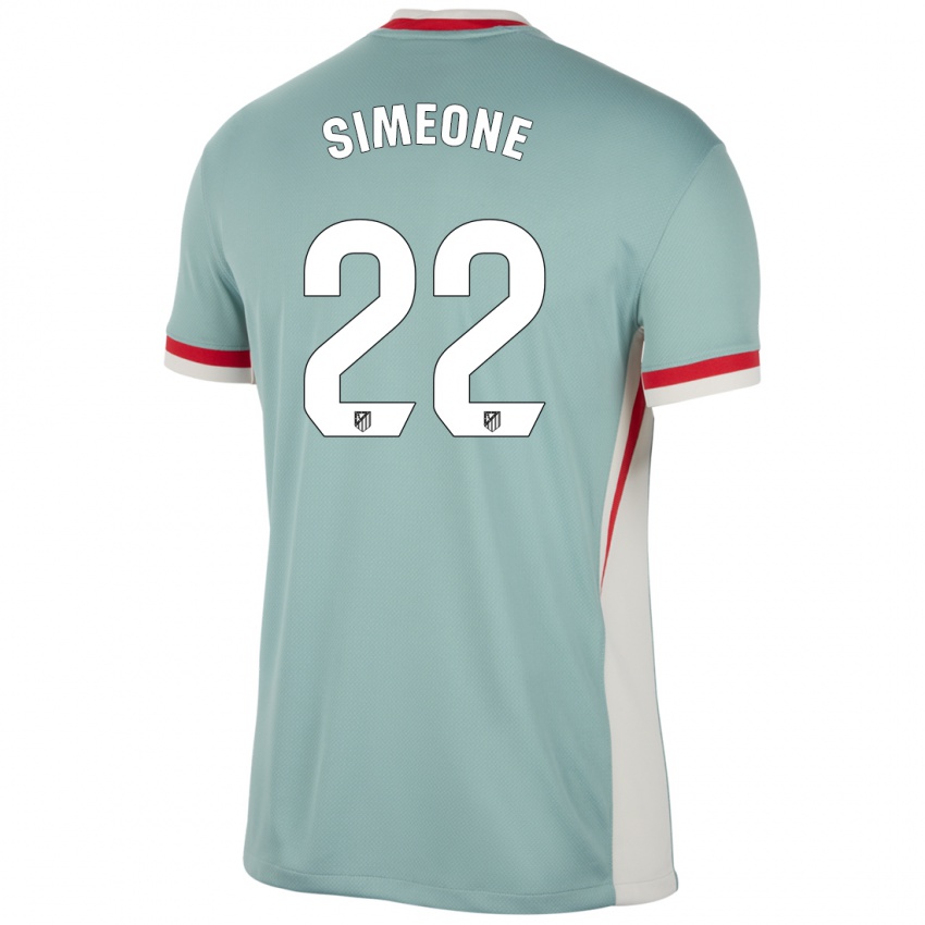 Niño Camiseta Giuliano Simeone #22 Beige Claro Azul 2ª Equipación 2024/25 La Camisa Chile