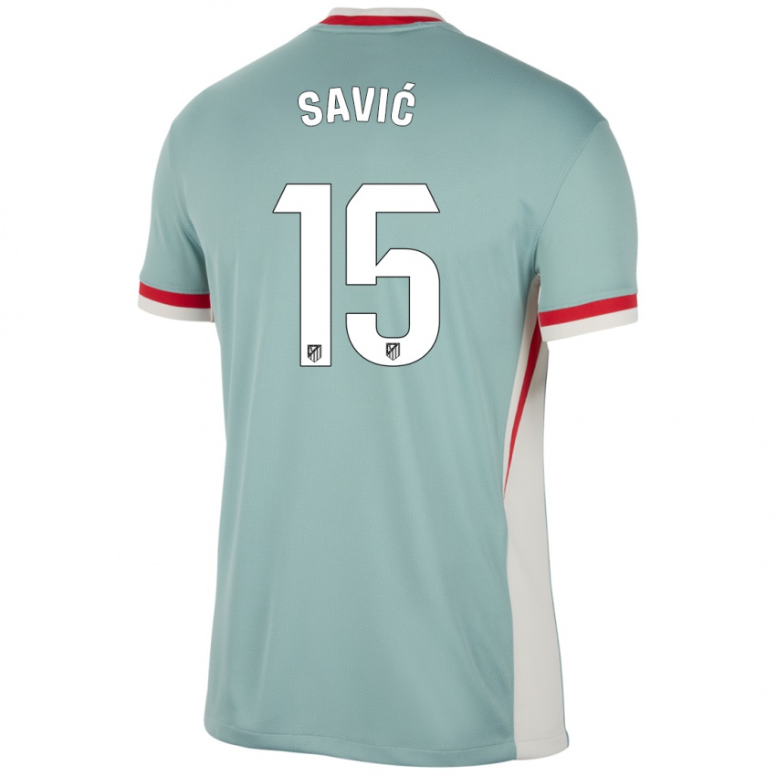 Niño Camiseta Stefan Savic #15 Beige Claro Azul 2ª Equipación 2024/25 La Camisa Chile