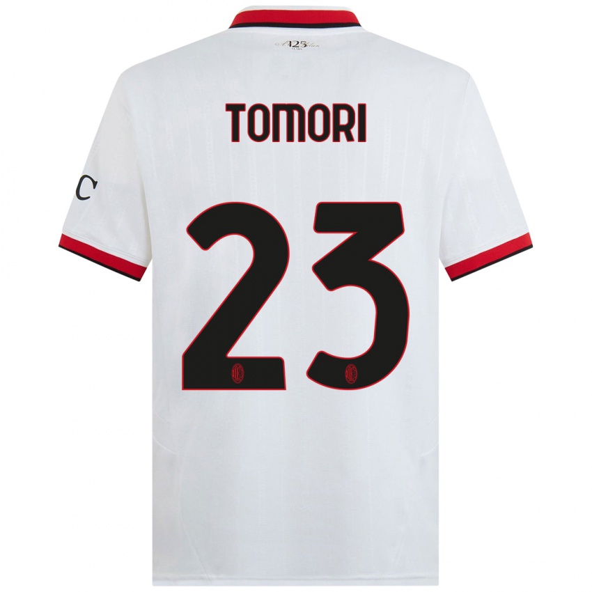 Niño Camiseta Fikayo Tomori #23 Blanco Negro Rojo 2ª Equipación 2024/25 La Camisa Chile