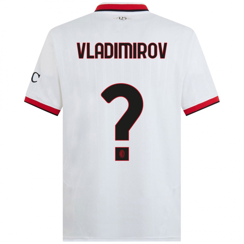 Niño Camiseta Valeri Vladimirov #0 Blanco Negro Rojo 2ª Equipación 2024/25 La Camisa Chile