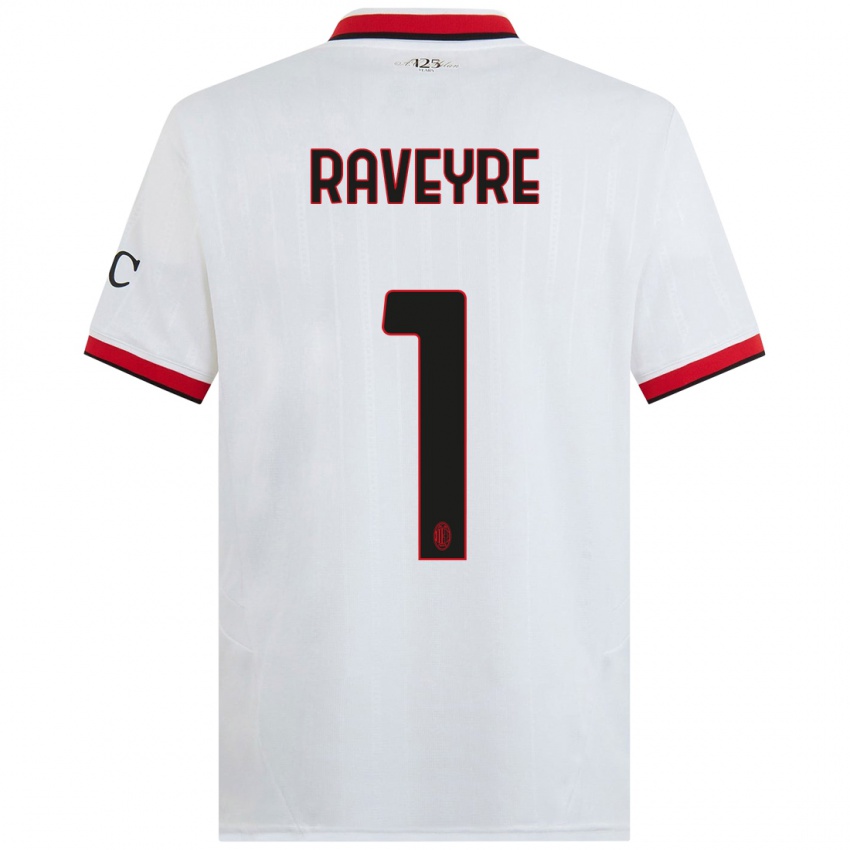 Niño Camiseta Noah Raveyre #1 Blanco Negro Rojo 2ª Equipación 2024/25 La Camisa Chile