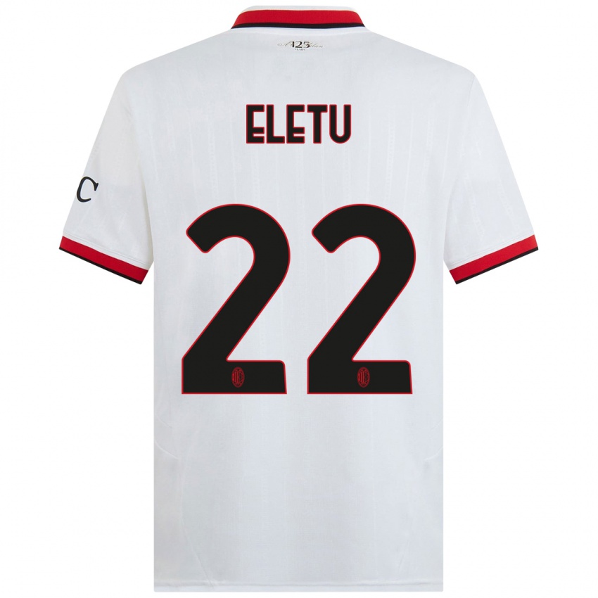 Niño Camiseta Victor Eletu #22 Blanco Negro Rojo 2ª Equipación 2024/25 La Camisa Chile