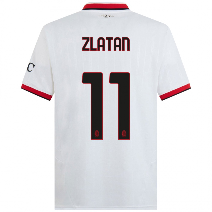 Niño Camiseta Zlatan Ibrahimovic #11 Blanco Negro Rojo 2ª Equipación 2024/25 La Camisa Chile