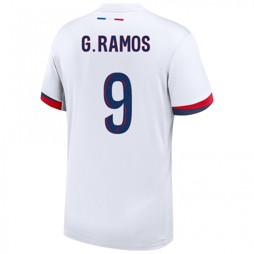 Niño Camiseta Gonçalo Ramos #9 Blanco Azul Rojo 2ª Equipación 2024/25 La Camisa Chile