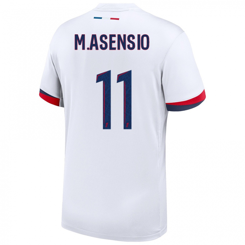 Niño Camiseta Marco Asensio #11 Blanco Azul Rojo 2ª Equipación 2024/25 La Camisa Chile