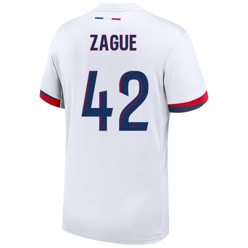 Niño Camiseta Yoram Zague #42 Blanco Azul Rojo 2ª Equipación 2024/25 La Camisa Chile