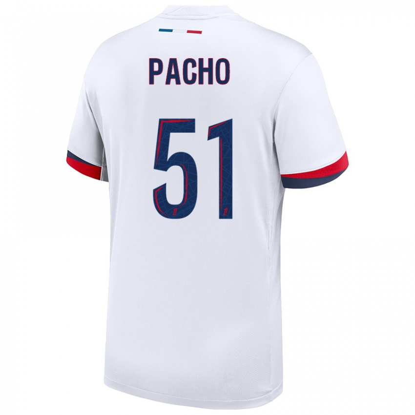 Niño Camiseta Willian Pacho #51 Blanco Azul Rojo 2ª Equipación 2024/25 La Camisa Chile