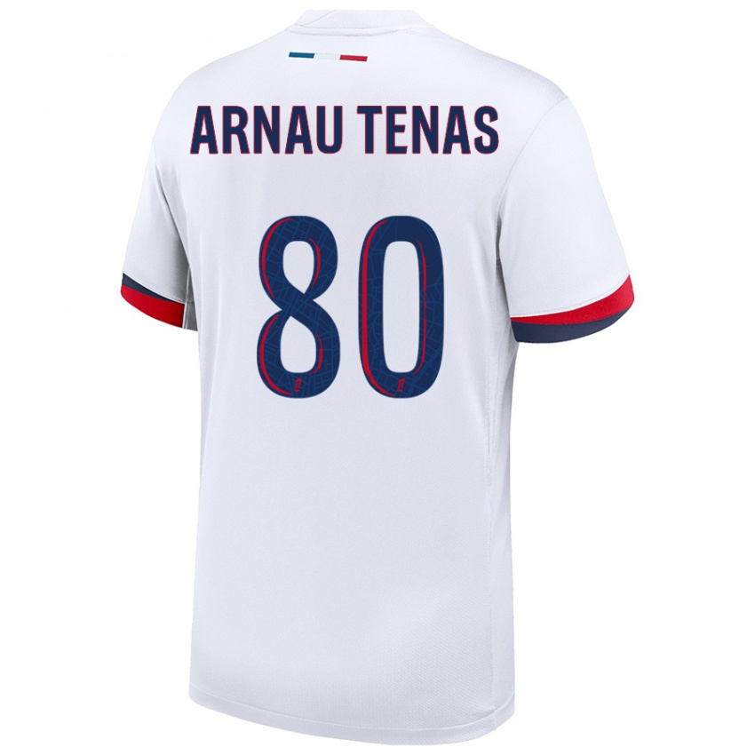 Niño Camiseta Arnau Tenas #80 Blanco Azul Rojo 2ª Equipación 2024/25 La Camisa Chile