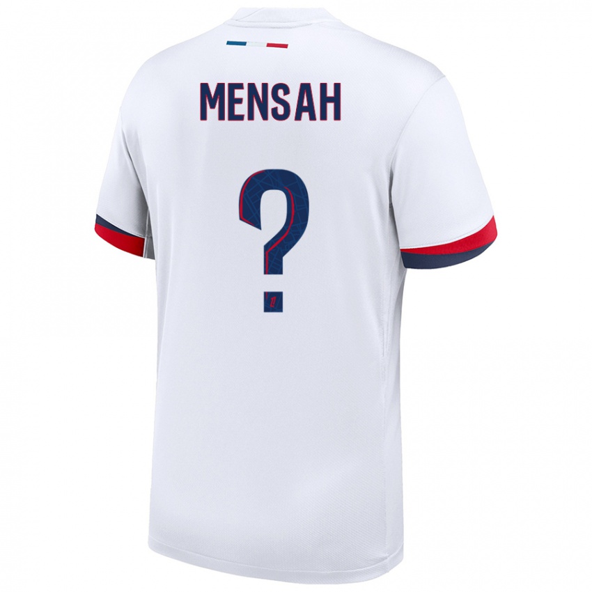 Niño Camiseta Isaac Mensah #0 Blanco Azul Rojo 2ª Equipación 2024/25 La Camisa Chile