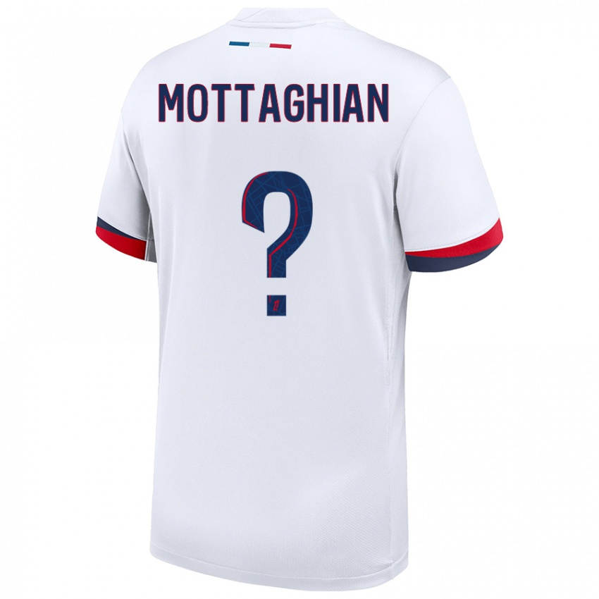 Niño Camiseta Keyvan Mottaghian #0 Blanco Azul Rojo 2ª Equipación 2024/25 La Camisa Chile