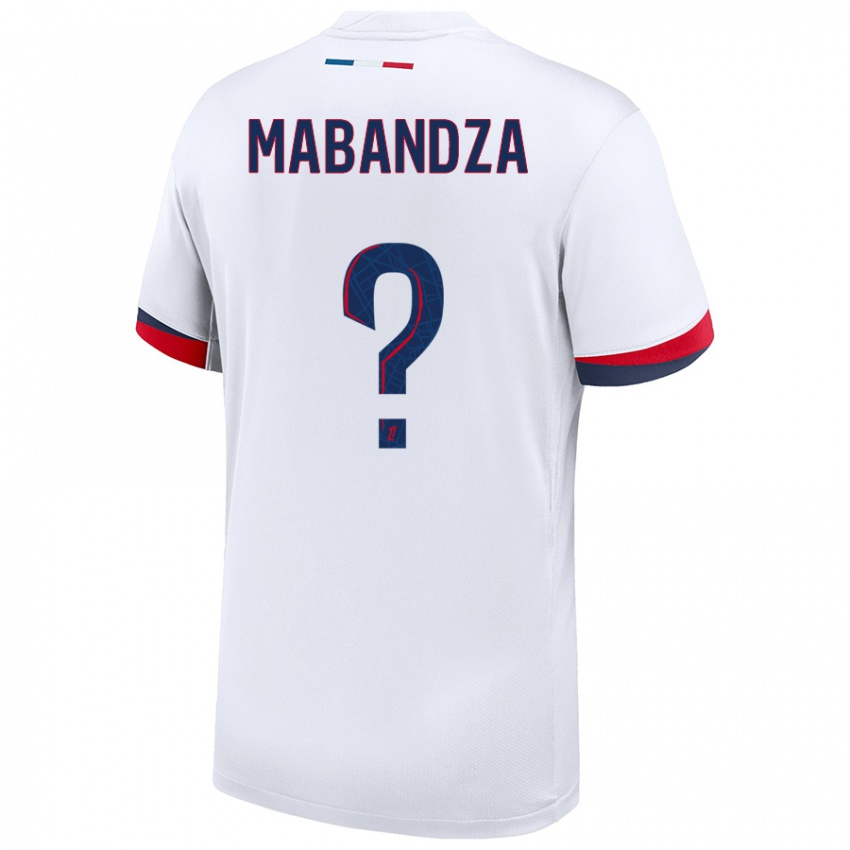 Niño Camiseta Emeryc Mabandza Batantou #0 Blanco Azul Rojo 2ª Equipación 2024/25 La Camisa Chile