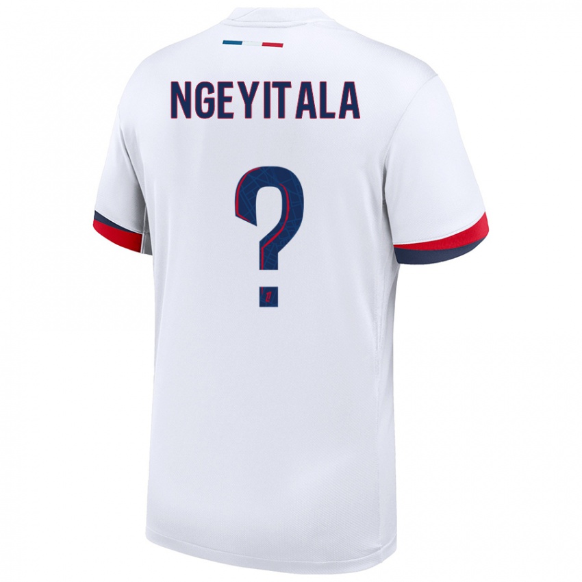 Niño Camiseta Aurélien Ngeyitala #0 Blanco Azul Rojo 2ª Equipación 2024/25 La Camisa Chile