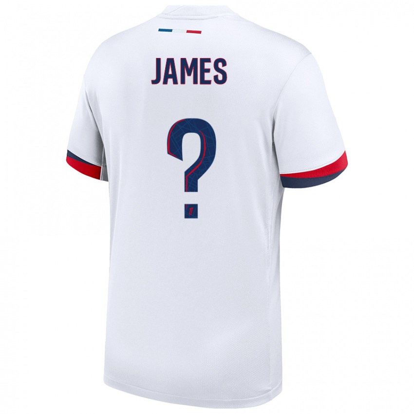 Niño Camiseta Martin James #0 Blanco Azul Rojo 2ª Equipación 2024/25 La Camisa Chile