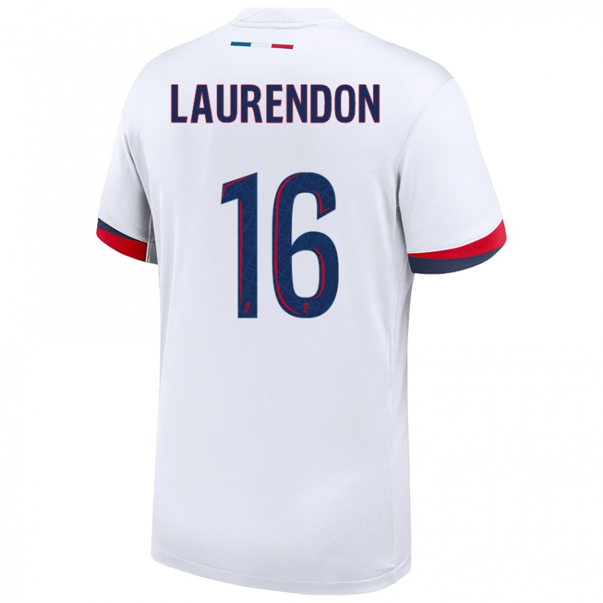 Niño Camiseta Bilal Laurendon #16 Blanco Azul Rojo 2ª Equipación 2024/25 La Camisa Chile