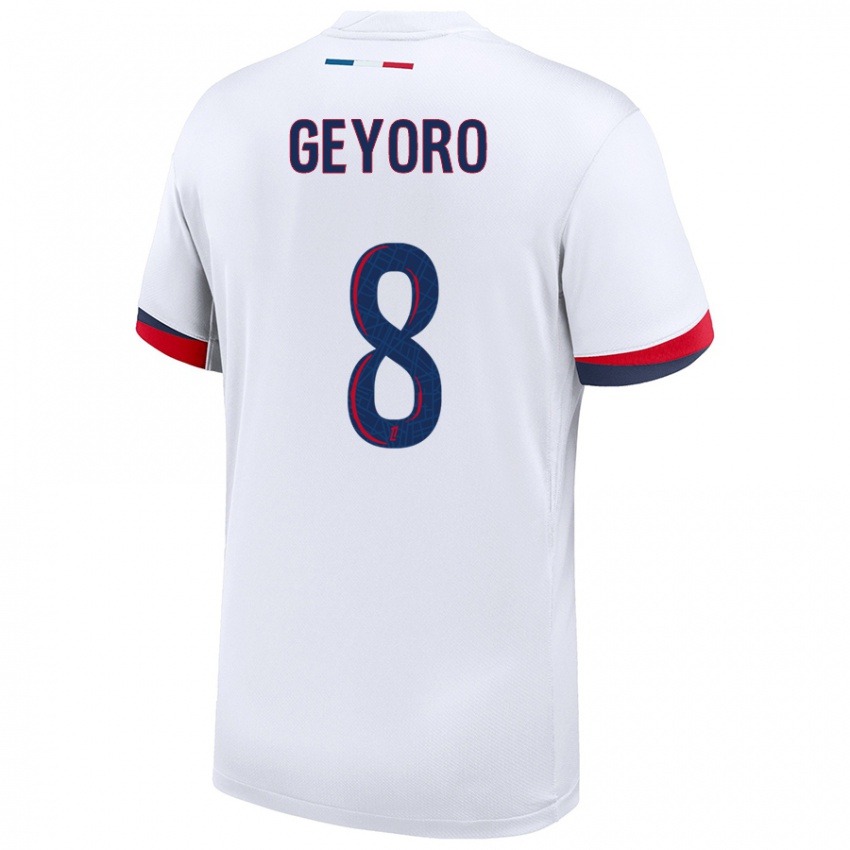 Niño Camiseta Grace Geyoro #8 Blanco Azul Rojo 2ª Equipación 2024/25 La Camisa Chile