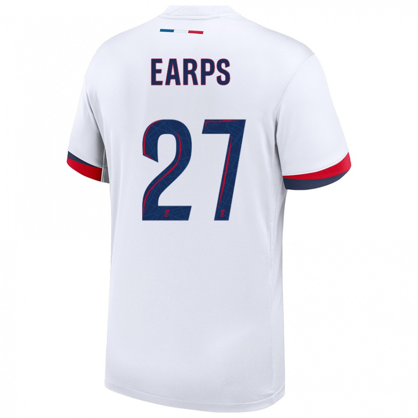 Niño Camiseta Mary Earps #27 Blanco Azul Rojo 2ª Equipación 2024/25 La Camisa Chile