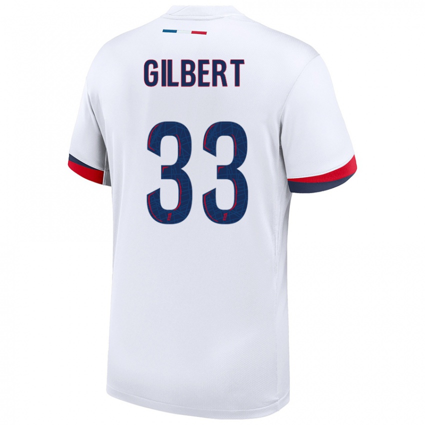 Niño Camiseta Tara Elimbi Gilbert #33 Blanco Azul Rojo 2ª Equipación 2024/25 La Camisa Chile