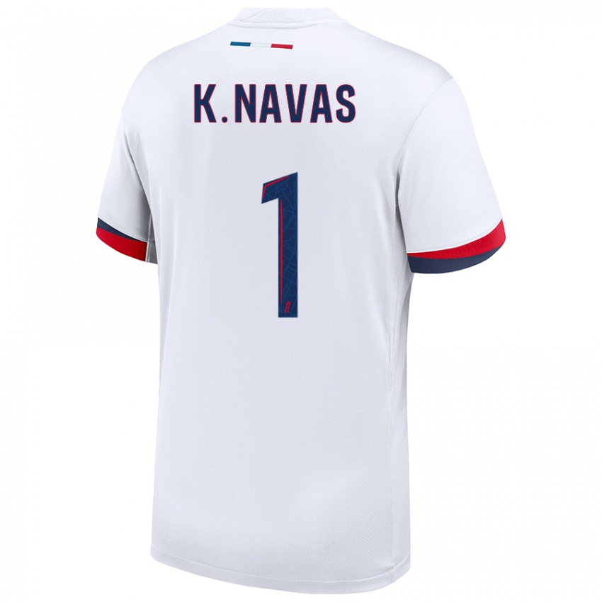 Niño Camiseta Keylor Navas #1 Blanco Azul Rojo 2ª Equipación 2024/25 La Camisa Chile