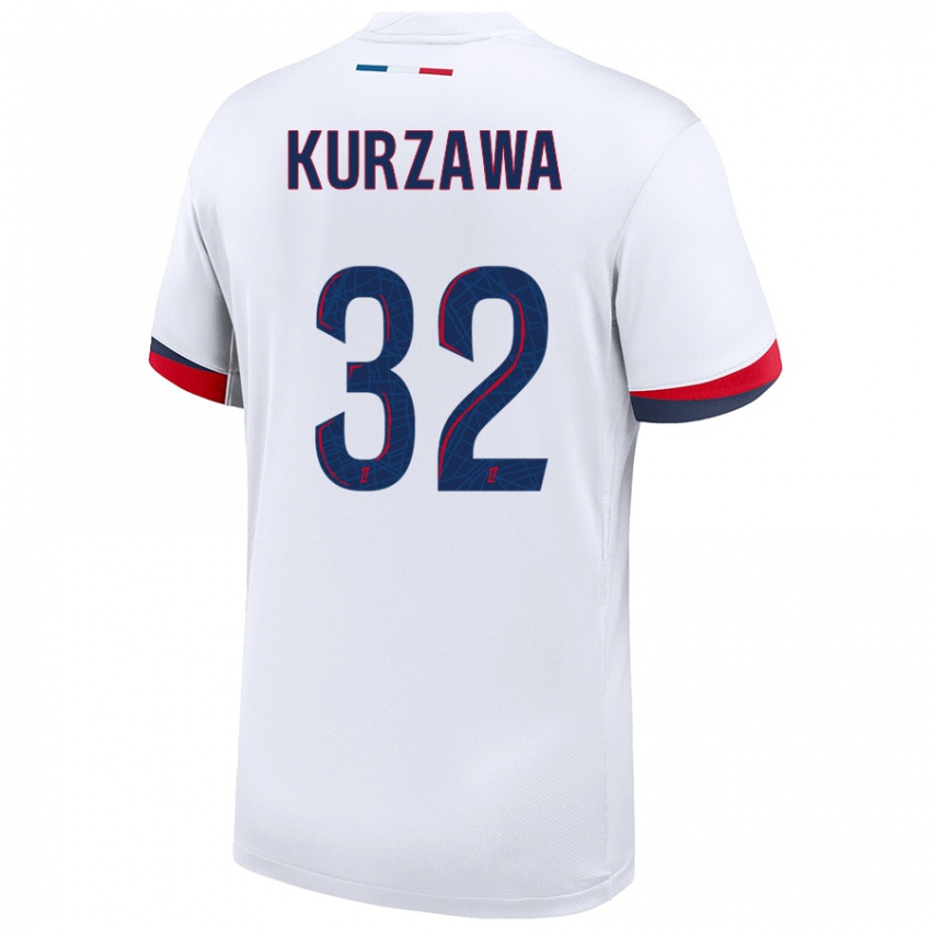 Niño Camiseta Layvin Kurzawa #32 Blanco Azul Rojo 2ª Equipación 2024/25 La Camisa Chile