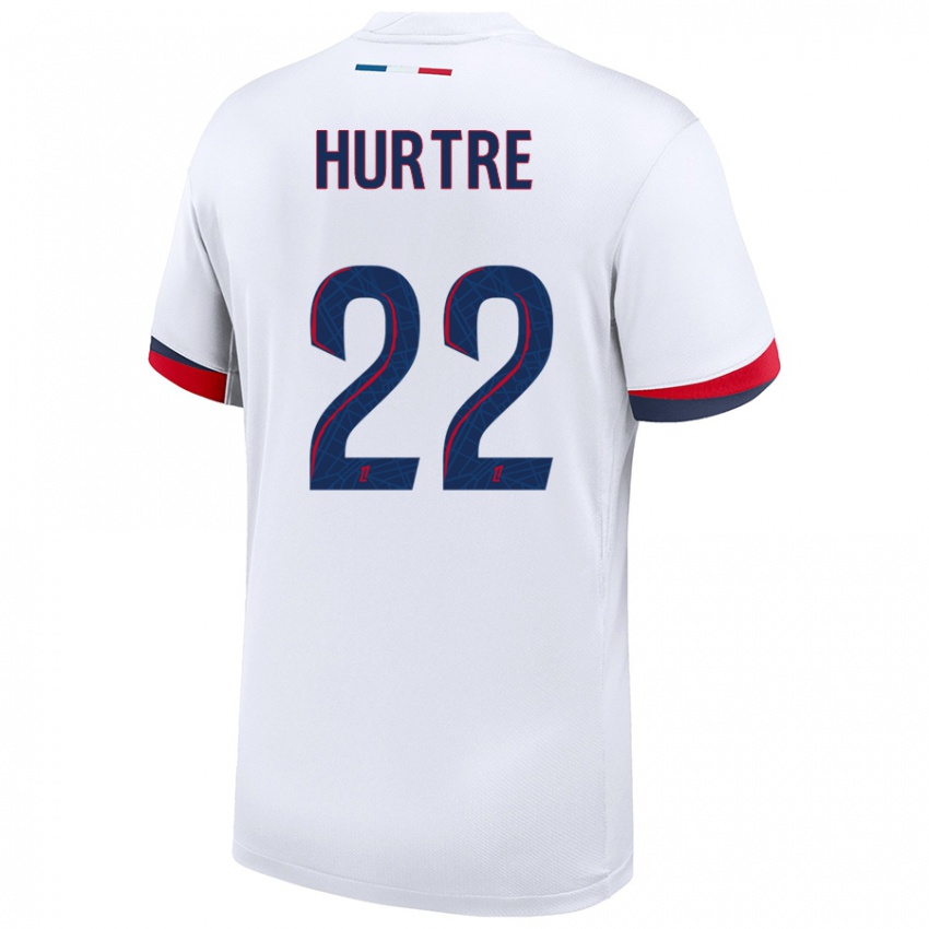 Niño Camiseta Oceane Hurtre #22 Blanco Azul Rojo 2ª Equipación 2024/25 La Camisa Chile