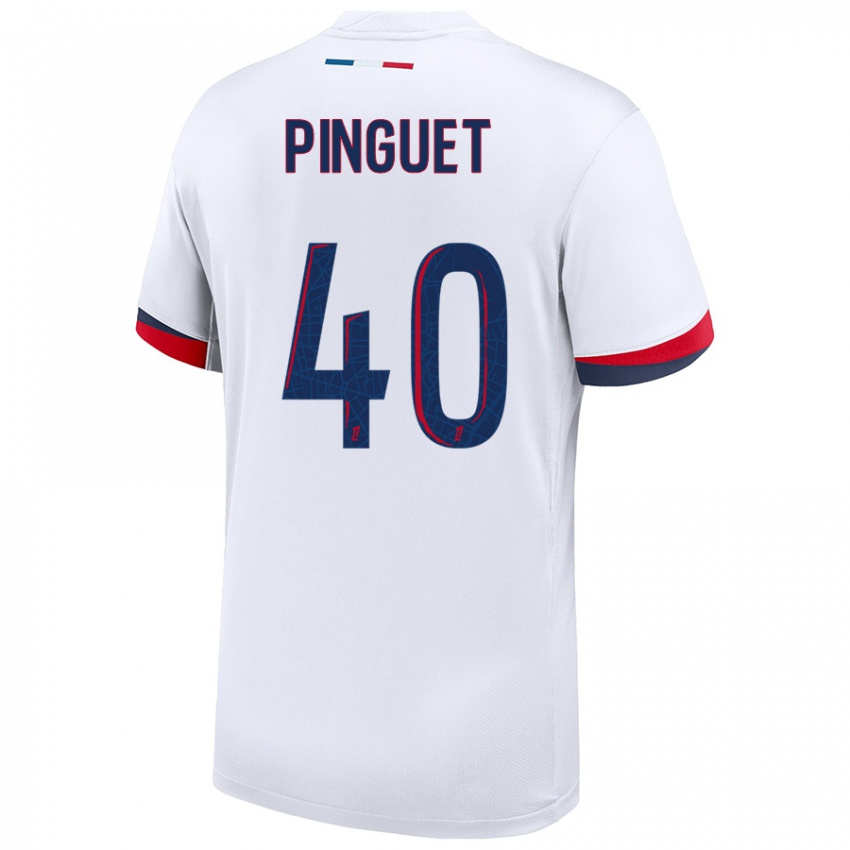 Niño Camiseta Alice Pinguet #40 Blanco Azul Rojo 2ª Equipación 2024/25 La Camisa Chile