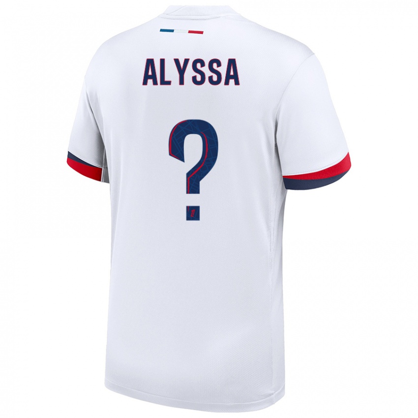 Niño Camiseta Alyssa Fernandes #0 Blanco Azul Rojo 2ª Equipación 2024/25 La Camisa Chile