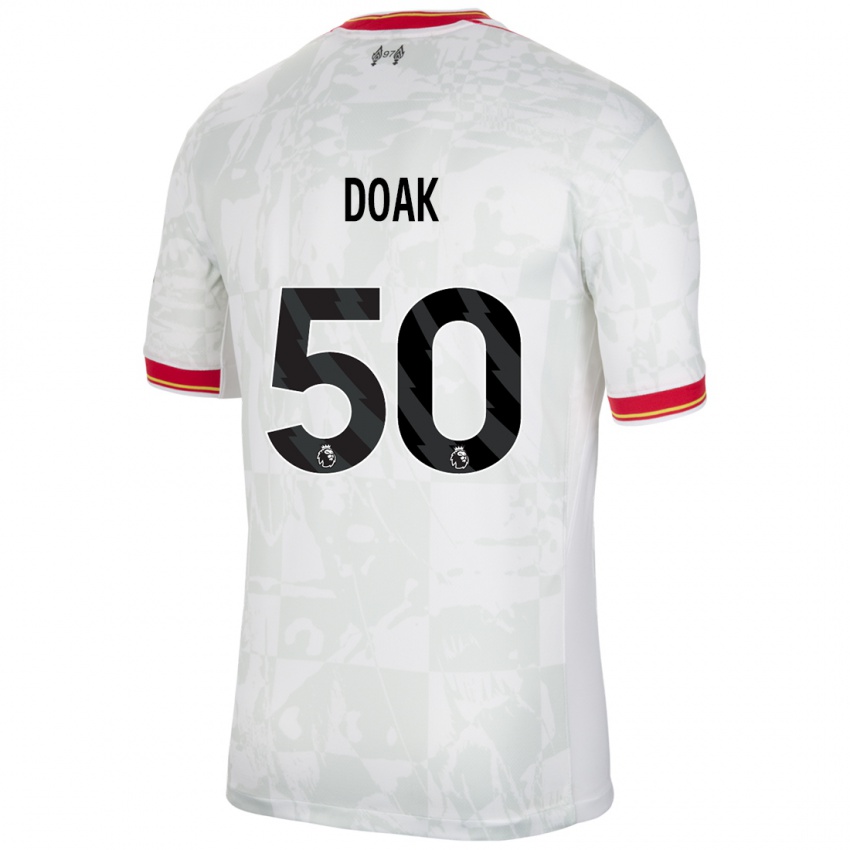 Niño Camiseta Ben Doak #50 Blanco Rojo Negro Equipación Tercera 2024/25 La Camisa Chile