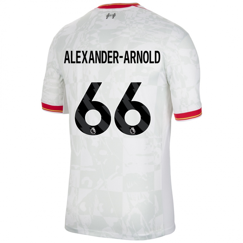 Niño Camiseta Trent Alexander-Arnold #66 Blanco Rojo Negro Equipación Tercera 2024/25 La Camisa Chile