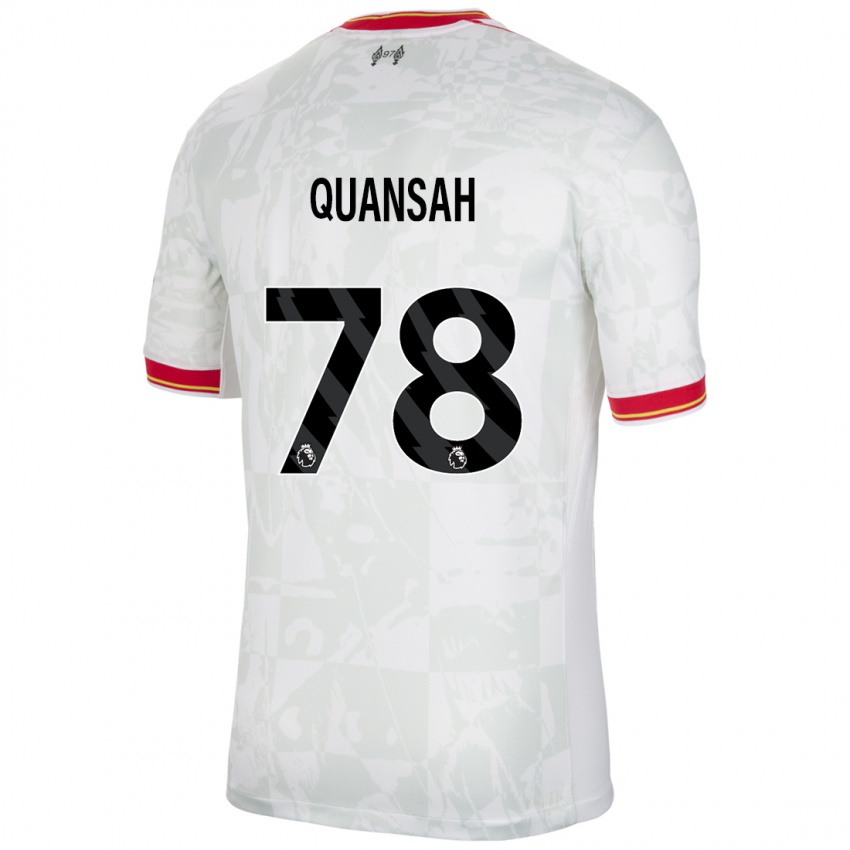 Niño Camiseta Jarell Quansah #78 Blanco Rojo Negro Equipación Tercera 2024/25 La Camisa Chile