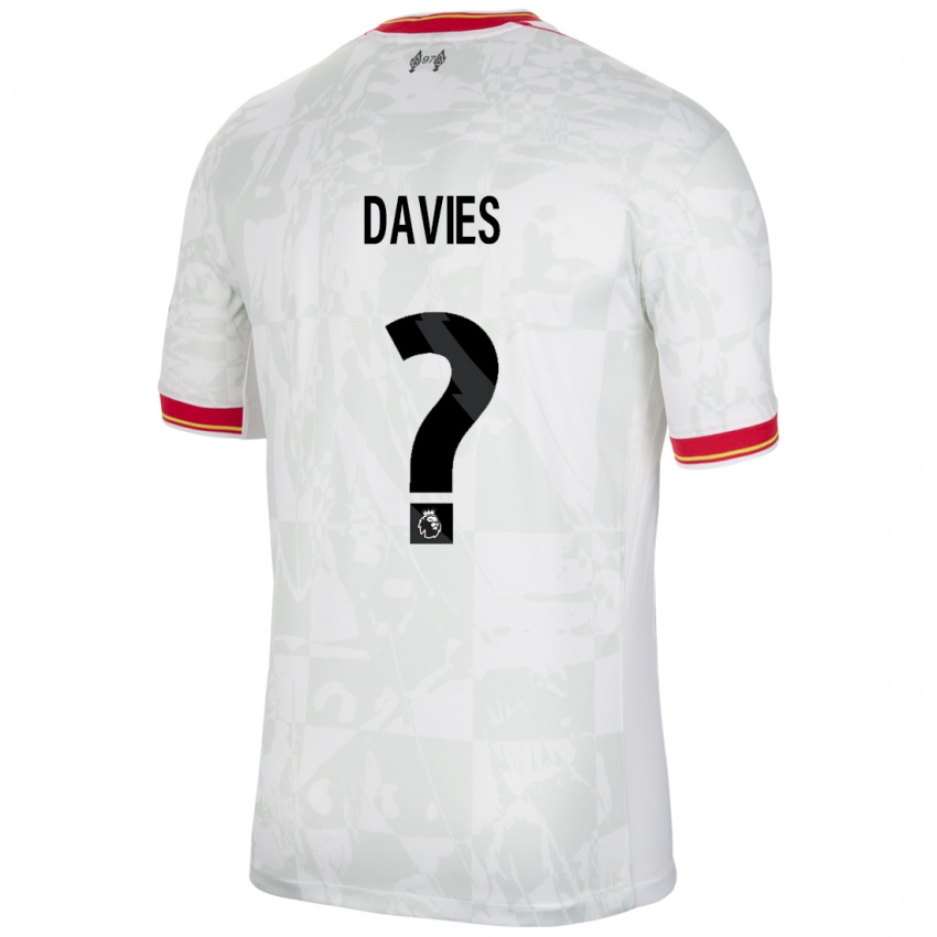 Niño Camiseta Harvey Davies #0 Blanco Rojo Negro Equipación Tercera 2024/25 La Camisa Chile