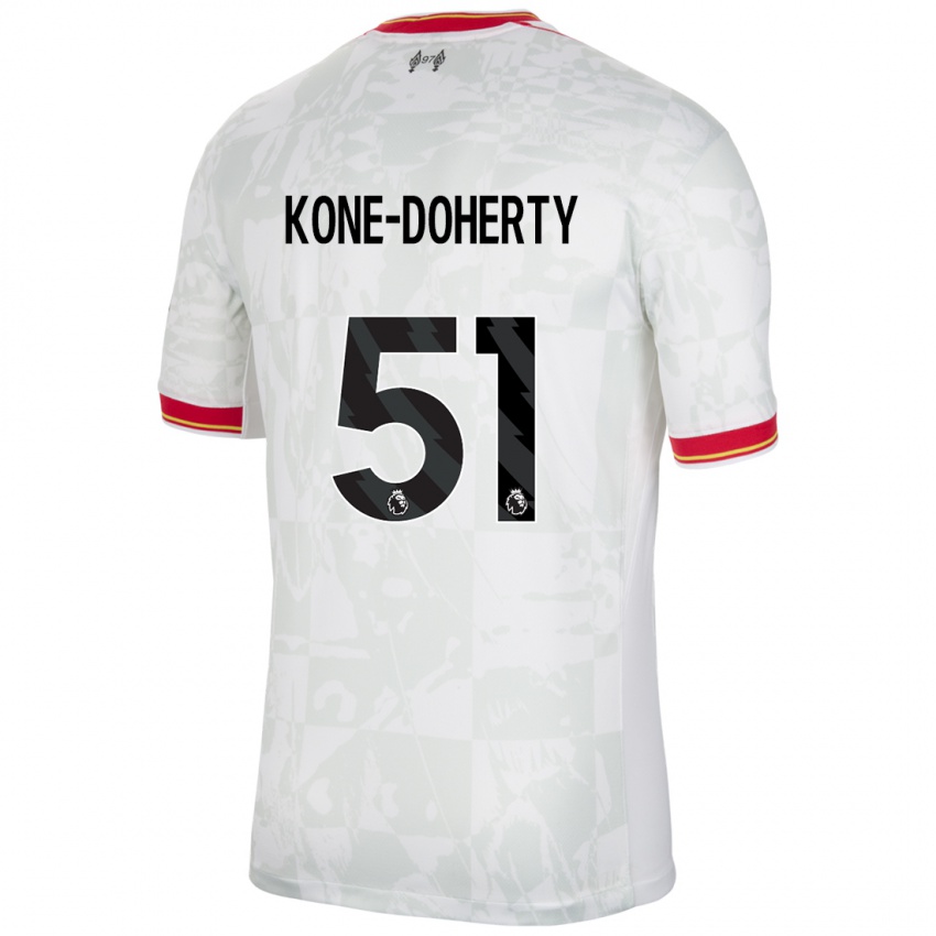 Niño Camiseta Trent Kone-Doherty #51 Blanco Rojo Negro Equipación Tercera 2024/25 La Camisa Chile