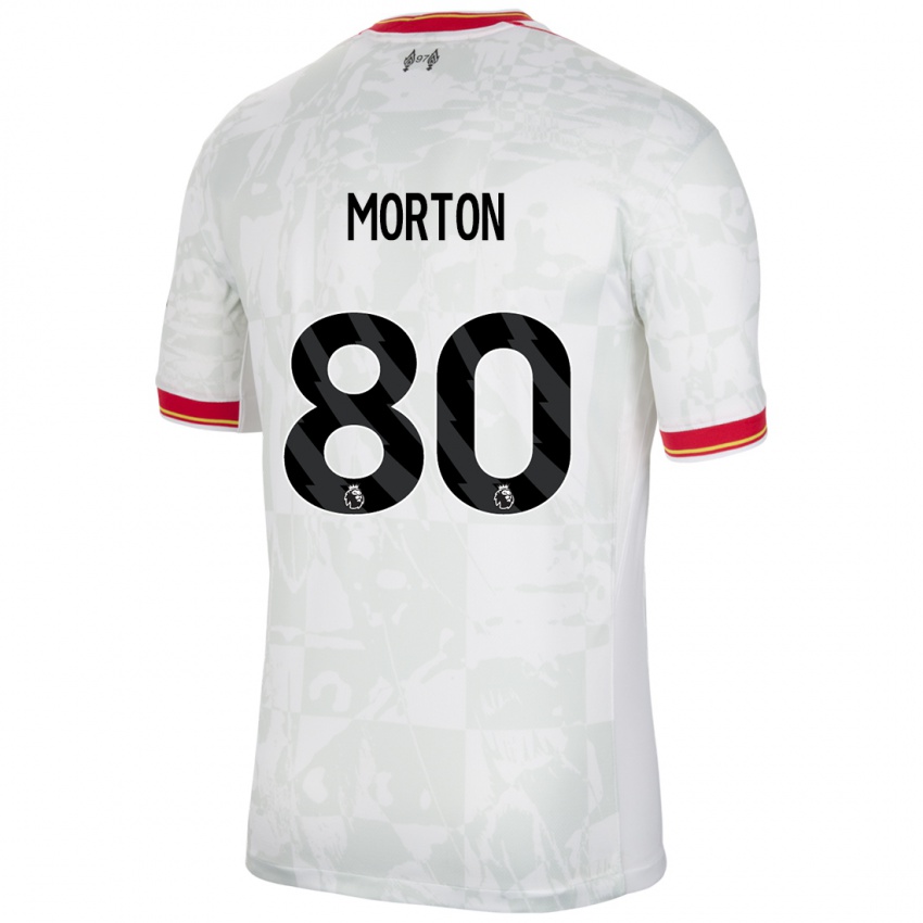 Niño Camiseta Tyler Morton #80 Blanco Rojo Negro Equipación Tercera 2024/25 La Camisa Chile