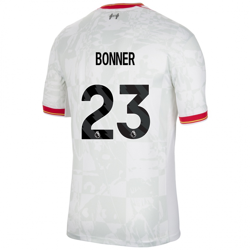 Niño Camiseta Gemma Bonner #23 Blanco Rojo Negro Equipación Tercera 2024/25 La Camisa Chile